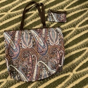 LeSportsac Paisley Tote Bag Tote with Pouch EUC